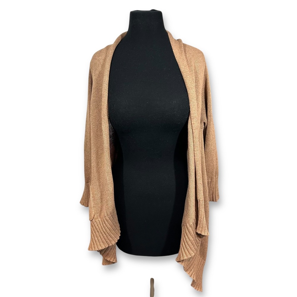 Gap Open Front Cardigan‎ Made With Cashmere Pockets Knit Sweater Tan Womens Med